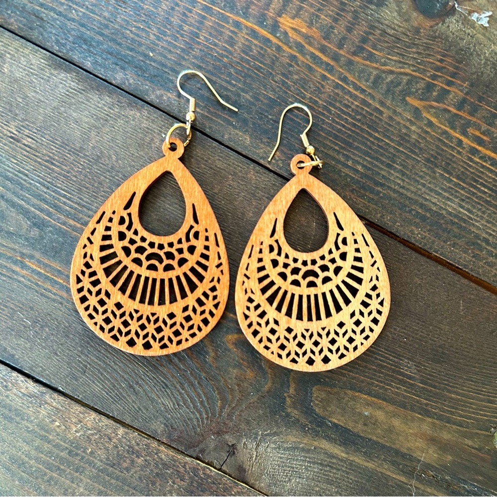 Super Cute Boho Style Wood Earrings